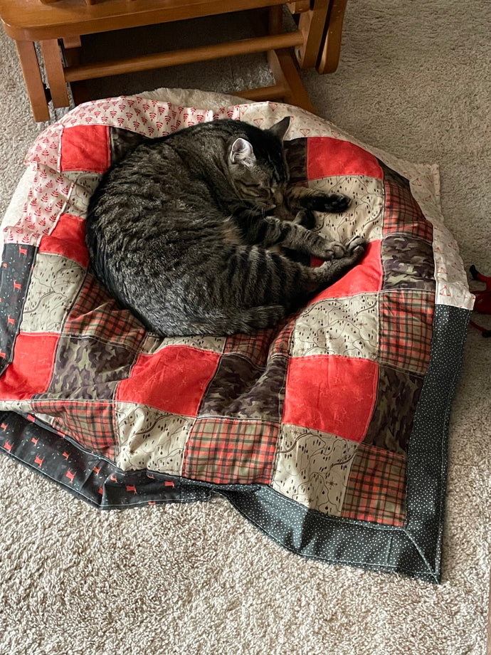 Outdoor Picnic Quilted Cat Throw