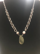Multiple Jade Silver Necklace