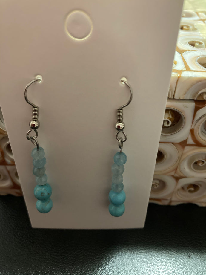 Turquoise Aquamarine Drop Earrings