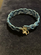 Blue Braided Leather 10 mm