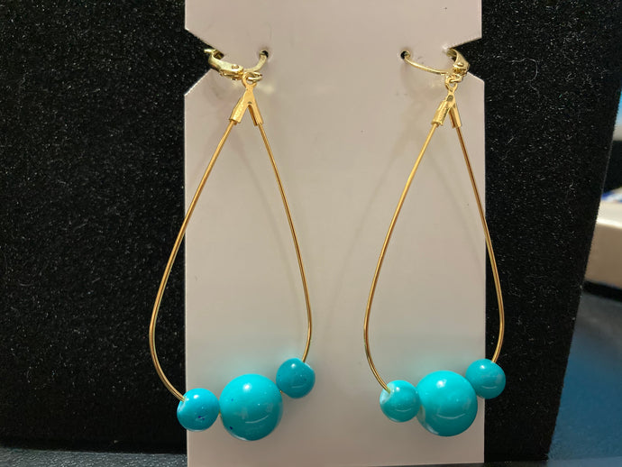 Turquoise Gold Drops