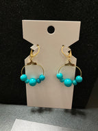 Turquoise Bead Hoops